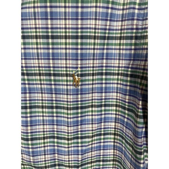 Ralph Lauren Slim‎ Fit Stretch Bright Blue Plaid Size XXL Professional Preppy - Picture 4 of 8